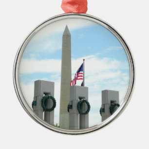 Washington Monument and WWII Memorial in DC Metal Ornament