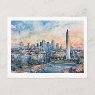Washington Monument at Dusk,  Postcard