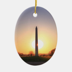 Washington Monument at Sunset Ceramic Ornament
