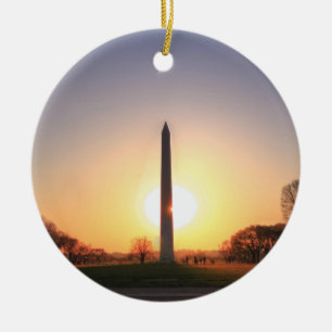 Washington Monument at Sunset Ceramic Ornament