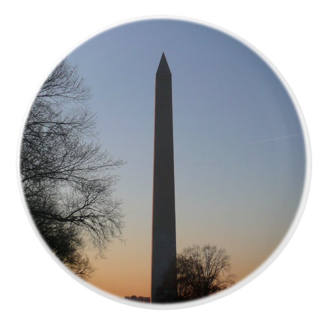 Washington Monument at Sunset in DC Ceramic Knob (Front)