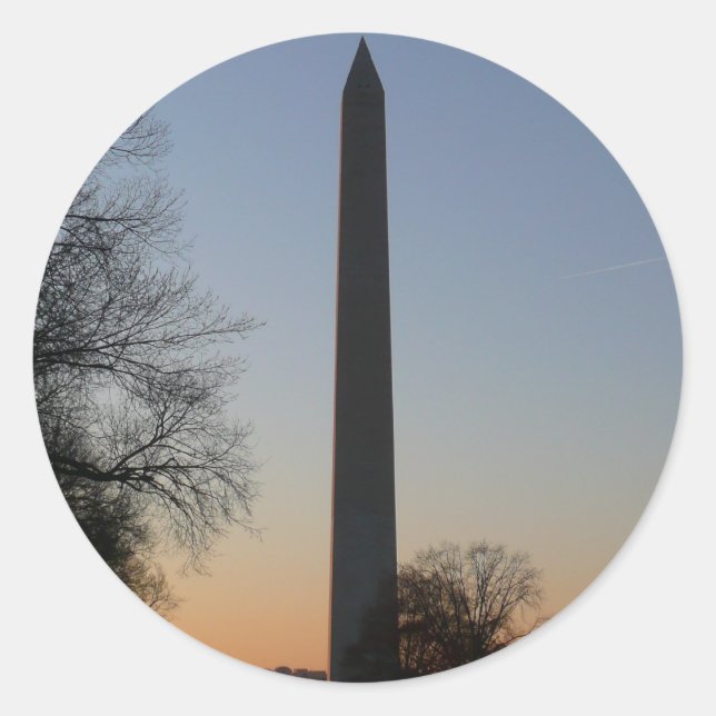 Washington Monument at Sunset in DC Classic Round Sticker
