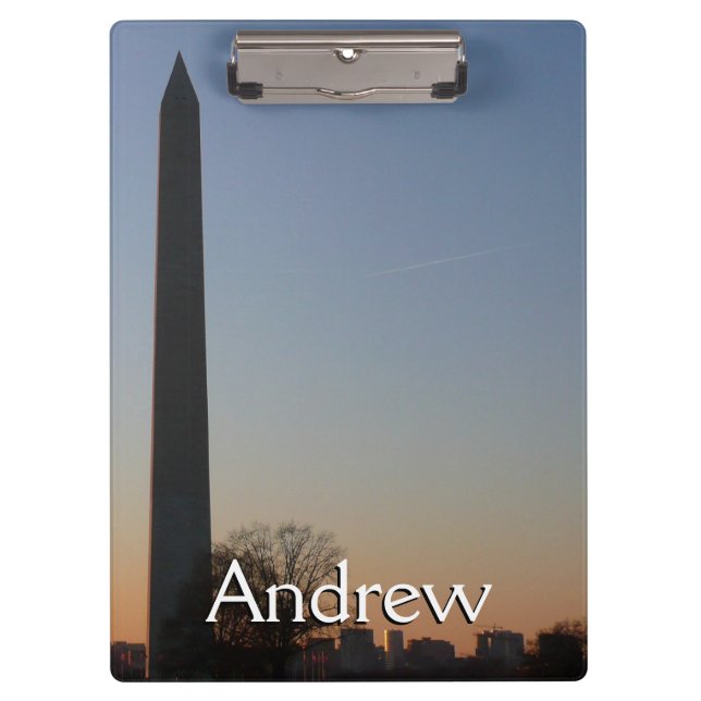 Washington Monument at Sunset in DC Clipboard (Front)