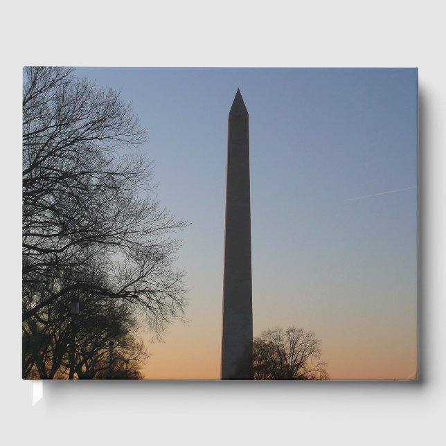 Washington Monument at Sunset in DC Guest Book (Front)
