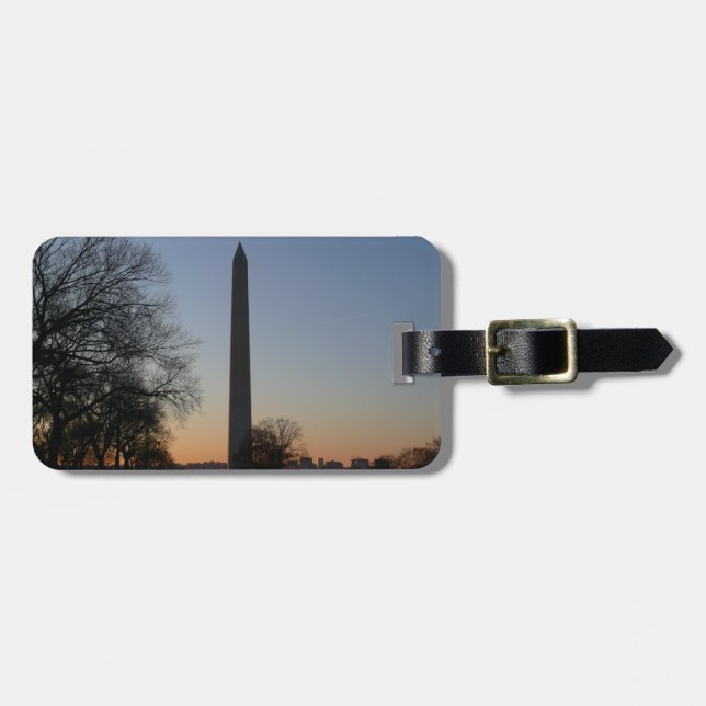 Washington Monument at Sunset in DC Luggage Tag (Front Horizontal)