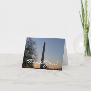 Washington Monument at Sunset in DC Thank You Card