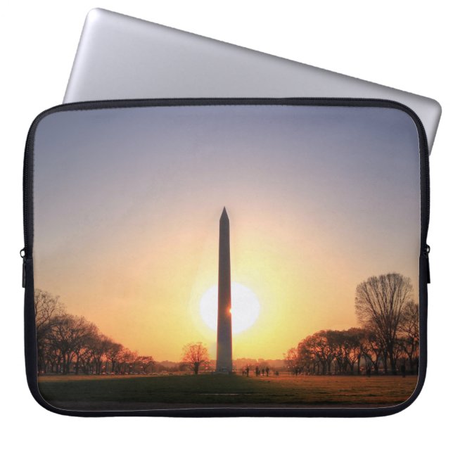 Washington Monument at Sunset Laptop Sleeve (Front)