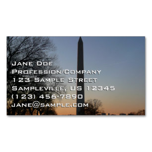 Washington Monument at Sunset Magnetic Business Card