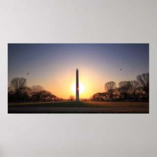 Washington Monument at Sunset Poster