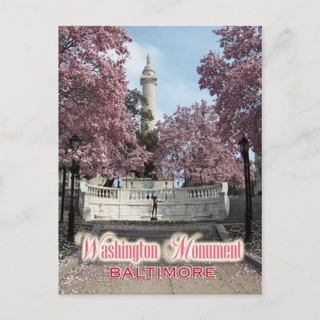 Washington Monument, Baltimore, Maryland Postcard (Front)
