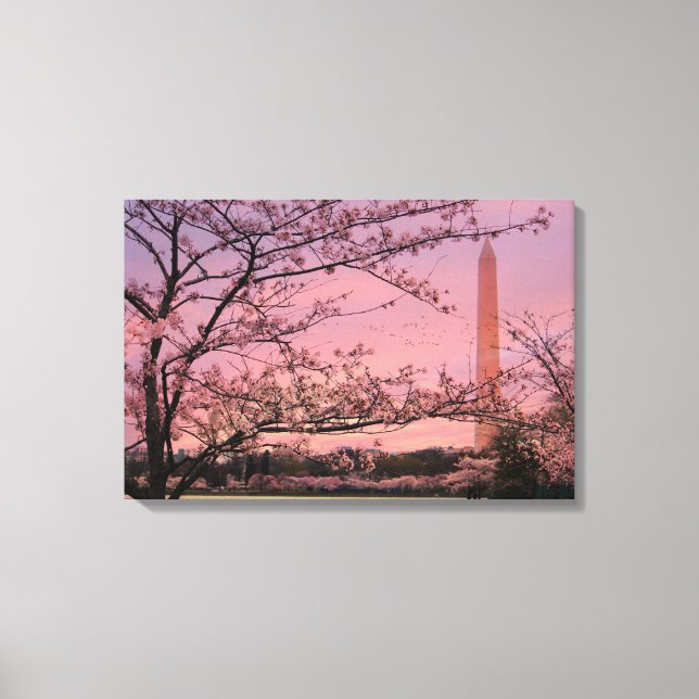 Washington Monument Cherry Blossom Festival Canvas Print (Front)