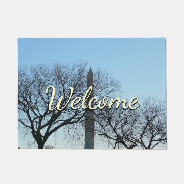 Washington Monument in Winter I Landscape Doormat (Front)