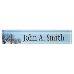 Washington Monument in Winter I Landscape Nameplate