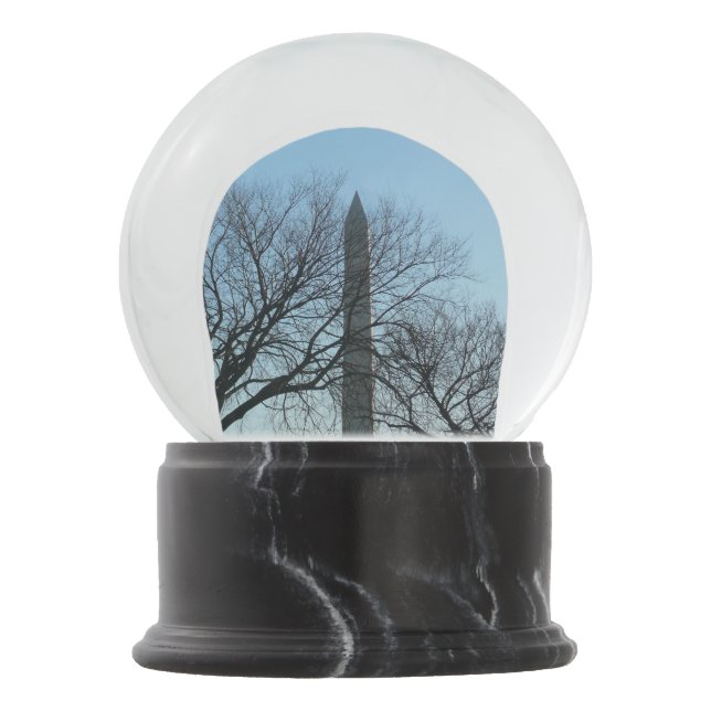 Washington Monument in Winter I Landscape Snow Globe (Front)
