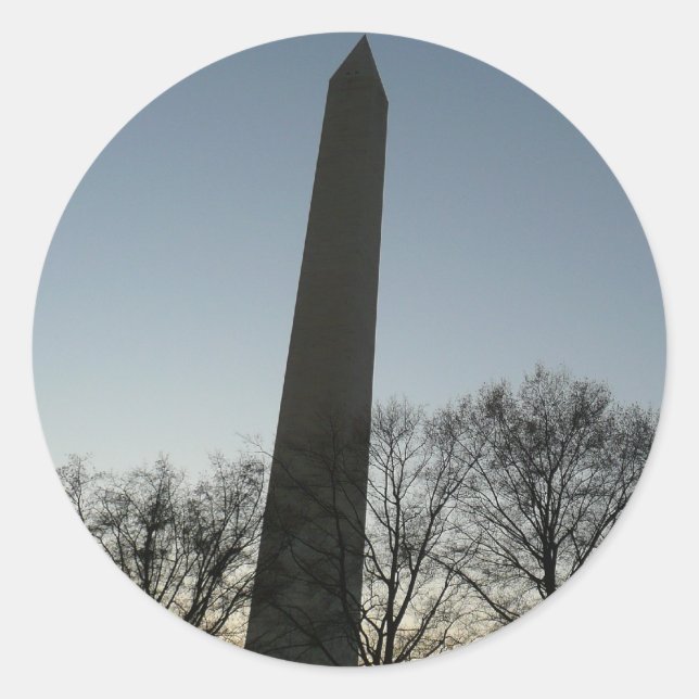 Washington Monument in Winter II Landscape Classic Round Sticker (Front)