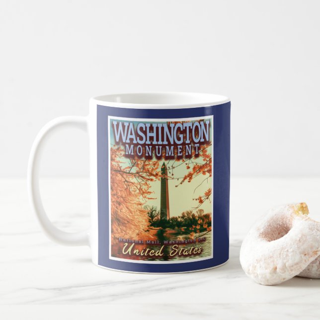 WASHINGTON MONUMENT - NATIONAL MALL WASHINGTON DC  COFFEE MUG (With Donut)