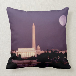 Washington Monument, the Capitol and Jefferson Throw Pillow