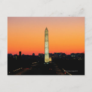 Washington Monument Under Restoration at Sunset Postcard