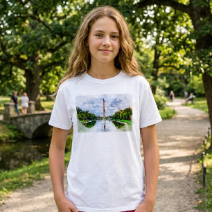 Washington Monument Watercolor with Reflection T-Shirt