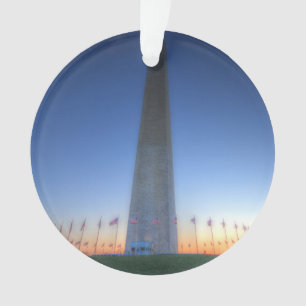 Washington Monument with Orange Sunset Ornament