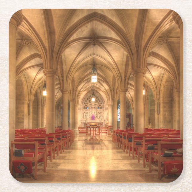 Washington National Cathedral Bethlehem Chapel Square Paper Coaster (Front)