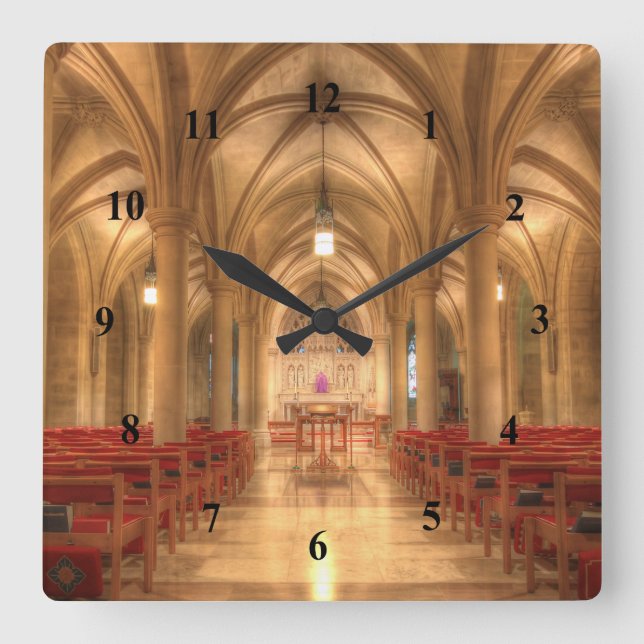 Washington National Cathedral Bethlehem Chapel Square Wall Clock (Front)