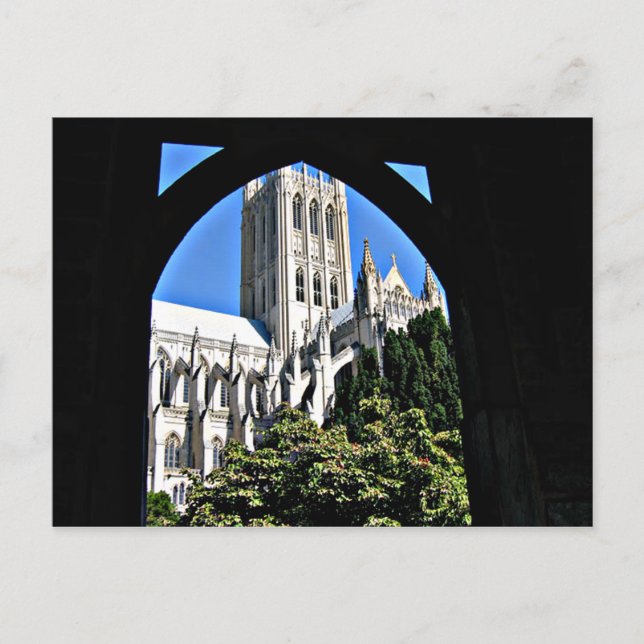 Washington National Cathedral Through Archway Postcard (Front)