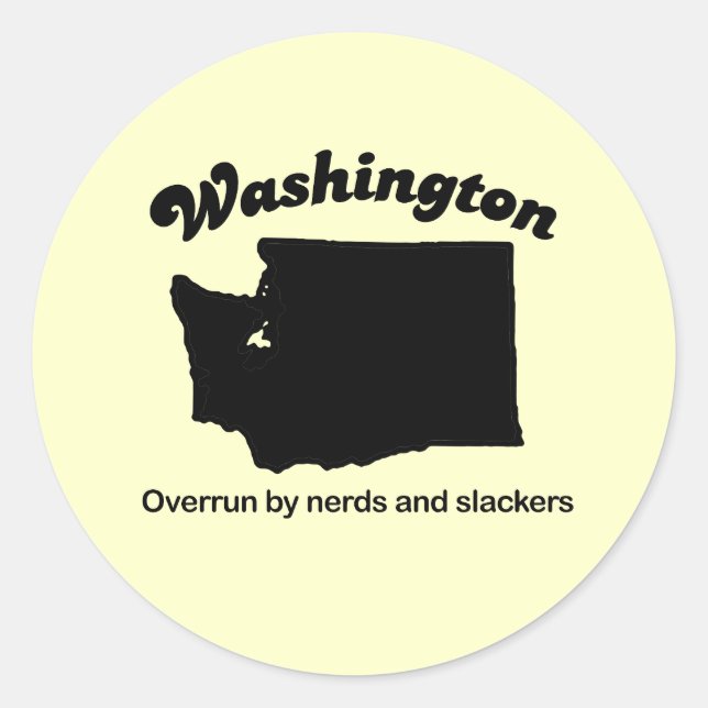 Washington - Nerds and Slackers Classic Round Sticker (Front)
