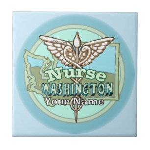 Washington Nurse Caduceus Tile