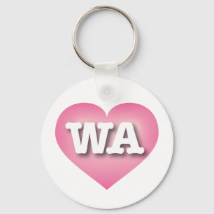 Washington Pink Fade Heart - I love WA Keychain