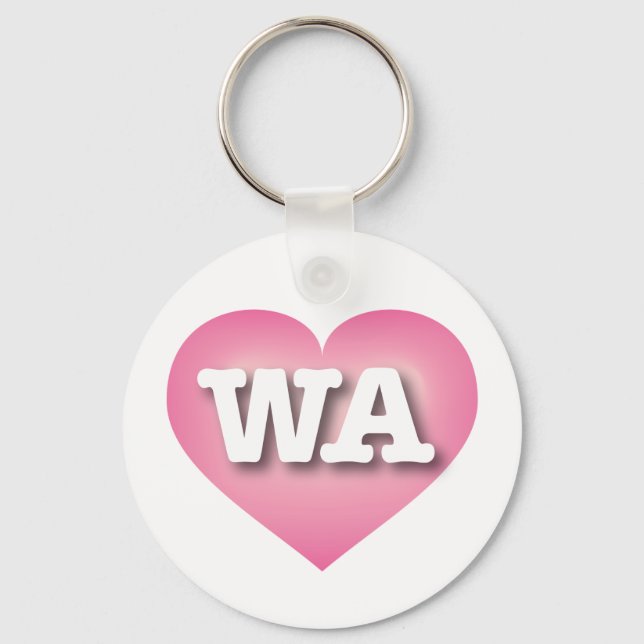 Washington Pink Fade Heart - I love WA Keychain (Front)