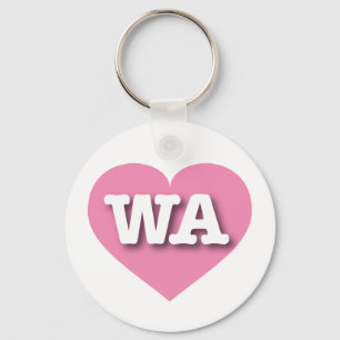Washington Pink Heart - I love WA Keychain