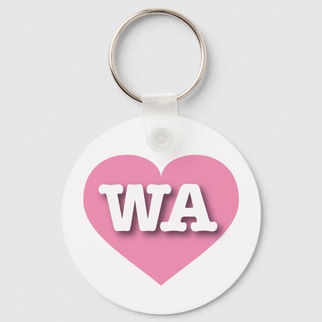 Washington Pink Heart  - I love WA Keychain (Front)