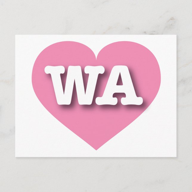 Washington Pink Heart  - I love WA Postcard (Front)