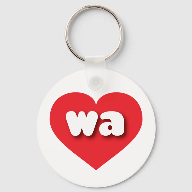 Washington red heart - I love wa Keychain (Front)