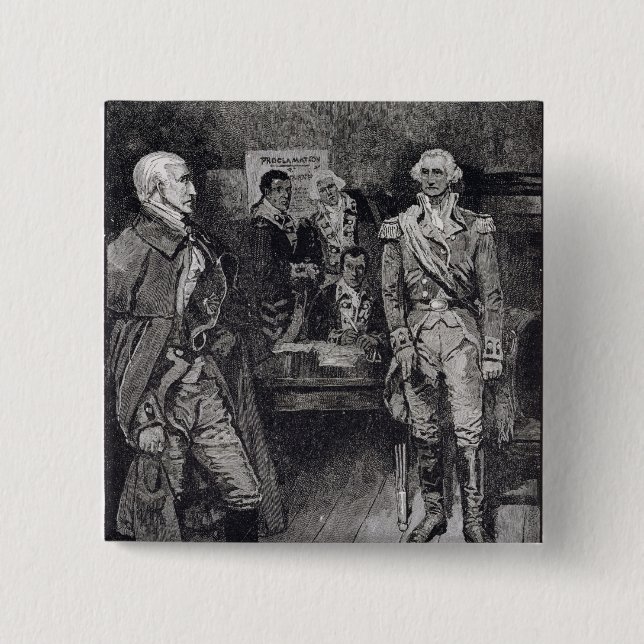 Washington Refusing a Dictatorship 2 Inch Square Button (Front)