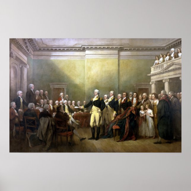 Washington Resigning His Commission Poster (Front)