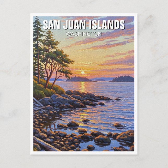 Washington san juan islands travel postcard (Front)