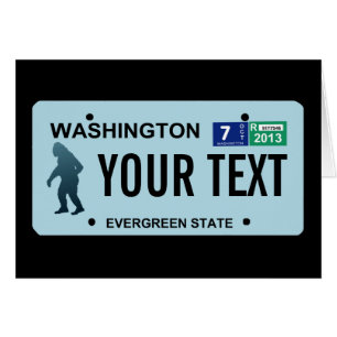 Washington Sasquatch License Plate