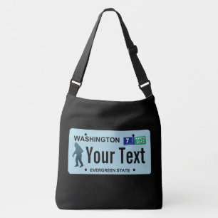 Washington Sasquatch License Plate Crossbody Bag