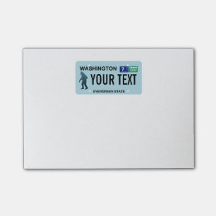 Washington Sasquatch License Plate Post-it Notes
