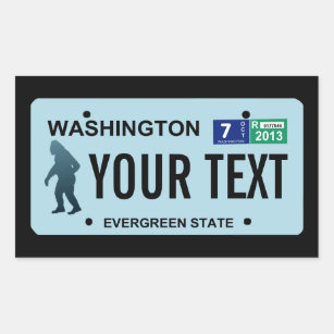 Washington Sasquatch License Plate Sticker
