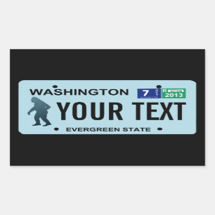 Washington Sasquatch License Plate Sticker