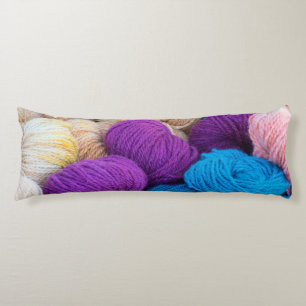 Washington, Seabeck. Balls of colourful yarn Body Pillow