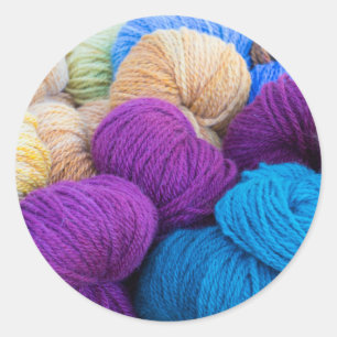 Washington, Seabeck. Balls of colourful yarn Classic Round Sticker