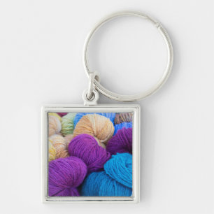 Washington, Seabeck. Balls of colourful yarn Keychain