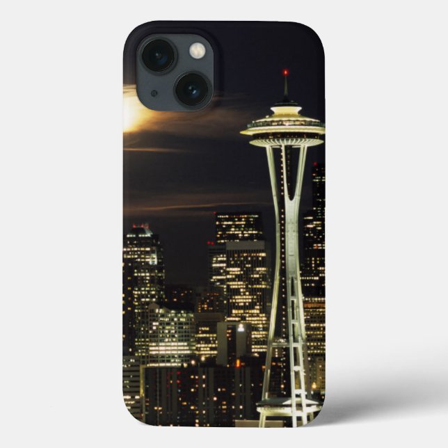 Washington, Seattle, Skyline at night from Kerry 2 Case-Mate iPhone Case (Back)