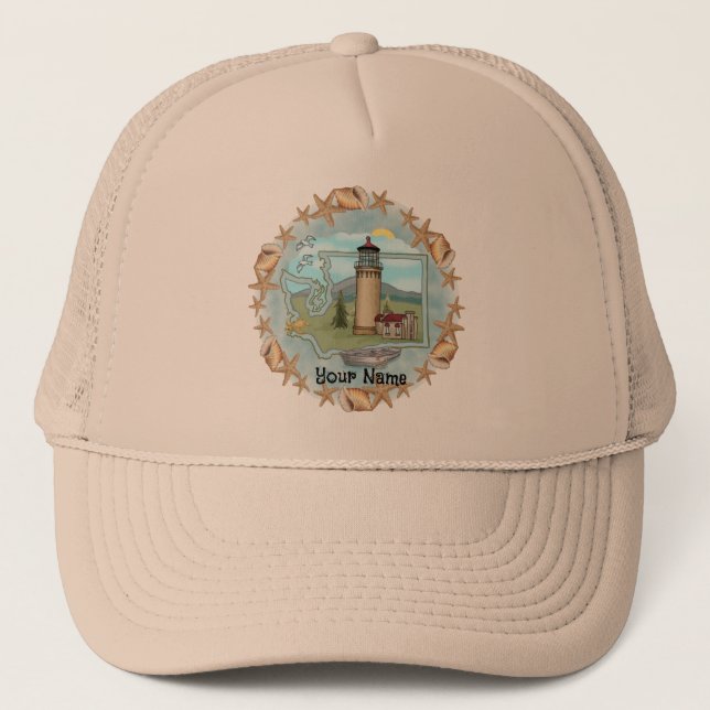 Washington Shells Lighthouse Hat (Front)