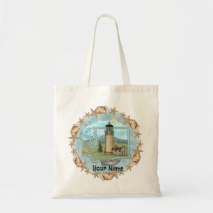 Washington Shells Lighthouse Tote Bag