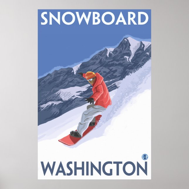 Washington - Snowboarding Poster (Front)
